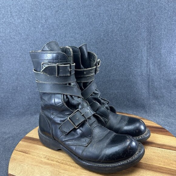 Vintage Double H Brand Military Tanker Combat Jump Boots Size 8.5D Black Read - Picture 2 of 16